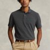 Polos de malla entallados personalizados Ralph Lauren para hombre en gris Polos de malla entallados personalizados Ralph Lauren para hombre en gris