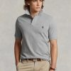 Polos de malla entallados personalizados Ralph Lauren para hombre en gris Polos de malla entallados personalizados Ralph Lauren para hombre en gris