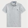 Polos de malla entallados personalizados Ralph Lauren para hombre en gris Polos de malla entallados personalizados Ralph Lauren para hombre en gris
