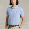 Polos de malla entallados Ralph Lauren azules para hombre Polos de malla entallados Ralph Lauren azules para hombre