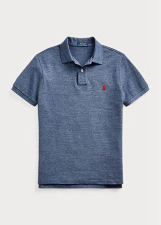 Polos de malla entallados Ralph Lauren azules para hombre