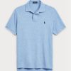 Polos de malla entallados Ralph Lauren azules para hombre Polos de malla entallados Ralph Lauren azules para hombre