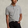 Polos de malla entallados Ralph Lauren grises para hombre Polos de malla entallados Ralph Lauren grises para hombre
