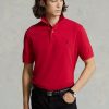 Polos de malla entallados Ralph Lauren rojos para hombre Polos de malla entallados Ralph Lauren rojos para hombre