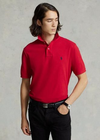 Polos de malla entallados Ralph Lauren rojos para hombre