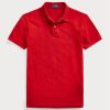 Polos de malla entallados Ralph Lauren rojos para hombre Polos de malla entallados Ralph Lauren rojos para hombre