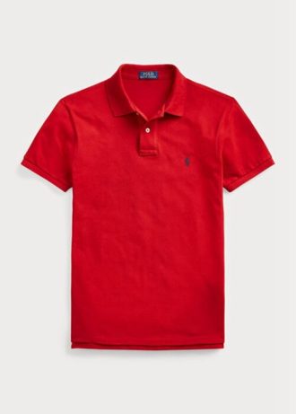 Polos de malla entallados Ralph Lauren rojos para hombre