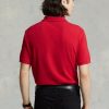 Polos de malla entallados Ralph Lauren rojos para hombre Polos de malla entallados Ralph Lauren rojos para hombre