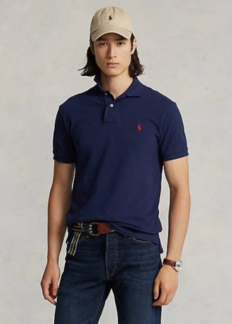Polos de malla icónicos Ralph Lauren para hombre en azul marino Polos de malla icónicos Ralph Lauren para hombre en azul marino