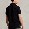 Polos de malla negros de Ralph Lauren para hombre, ajustados Polos de malla negros de Ralph Lauren para hombre, ajustados
