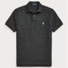 Polos de malla negros Ralph Lauren personalizados y ajustados para hombre Polos de malla negros Ralph Lauren personalizados y ajustados para hombre