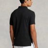 Polos de malla negros Ralph Lauren personalizados y ajustados para hombre Polos de malla negros Ralph Lauren personalizados y ajustados para hombre