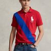 Polos de malla Ralph Lauren Big Pony rojos para hombre Polos de malla Ralph Lauren Big Pony rojos para hombre