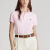 Polos de malla Ralph Lauren de corte clásico en color rosa para mujer
