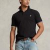 Polos de malla Ralph Lauren de corte clásico para hombre, color negro