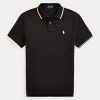 Polos de malla Ralph Lauren de corte clásico para hombre, color negro