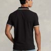 Polos de malla Ralph Lauren de corte clásico para hombre, color negro