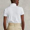 Polos de malla Ralph Lauren de corte clásico para mujer, color blanco