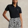 Polos de malla Ralph Lauren de corte clásico para mujer, color negro