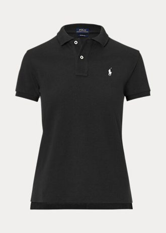 Polos de malla Ralph Lauren de corte clásico para mujer, color negro