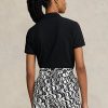 Polos de malla Ralph Lauren de corte clásico para mujer, color negro