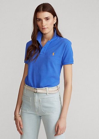 Polos de malla Ralph Lauren de corte clásico para mujer en azul