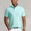 Polos de malla Ralph Lauren de corte entallado personalizados para hombre en azul Polos de malla Ralph Lauren de corte entallado personalizados para hombre en azul