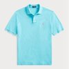 Polos de malla Ralph Lauren de corte entallado personalizados para hombre en azul Polos de malla Ralph Lauren de corte entallado personalizados para hombre en azul