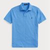 Polos de malla Ralph Lauren de corte entallado personalizados para hombre en azul Polos de malla Ralph Lauren de corte entallado personalizados para hombre en azul