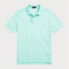 Polos de malla Ralph Lauren de corte entallado personalizados para hombre en azul Polos de malla Ralph Lauren de corte entallado personalizados para hombre en azul