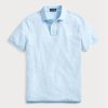 Polos de malla Ralph Lauren de corte entallado personalizados para hombre en azul Polos de malla Ralph Lauren de corte entallado personalizados para hombre en azul