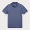 Polos de malla Ralph Lauren de corte entallado personalizados para hombre en azul Polos de malla Ralph Lauren de corte entallado personalizados para hombre en azul