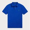 Polos de malla Ralph Lauren de corte entallado personalizados para hombre en azul Polos de malla Ralph Lauren de corte entallado personalizados para hombre en azul