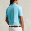Polos de malla Ralph Lauren de corte entallado personalizados para hombre en azul Polos de malla Ralph Lauren de corte entallado personalizados para hombre en azul