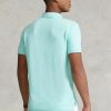 Polos de malla Ralph Lauren de corte entallado personalizados para hombre en azul Polos de malla Ralph Lauren de corte entallado personalizados para hombre en azul