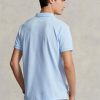 Polos de malla Ralph Lauren de corte entallado personalizados para hombre en azul Polos de malla Ralph Lauren de corte entallado personalizados para hombre en azul
