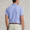 Polos de malla Ralph Lauren de corte entallado personalizados para hombre en azul Polos de malla Ralph Lauren de corte entallado personalizados para hombre en azul