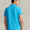 Polos de malla Ralph Lauren de corte entallado personalizados para hombre en azul Polos de malla Ralph Lauren de corte entallado personalizados para hombre en azul