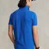 Polos de malla Ralph Lauren de corte entallado personalizados para hombre en azul Polos de malla Ralph Lauren de corte entallado personalizados para hombre en azul