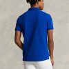 Polos de malla Ralph Lauren de corte entallado personalizados para hombre en azul Polos de malla Ralph Lauren de corte entallado personalizados para hombre en azul