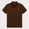 Polos de malla Ralph Lauren de corte entallado y personalizado para hombre, color marrón Polos de malla Ralph Lauren de corte entallado y personalizado para hombre, color marrón