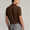 Polos de malla Ralph Lauren de corte entallado y personalizado para hombre, color marrón Polos de malla Ralph Lauren de corte entallado y personalizado para hombre, color marrón