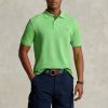 Polos de malla Ralph Lauren personalizados de corte entallado para hombre, color verde Polos de malla Ralph Lauren personalizados de corte entallado para hombre, color verde