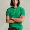 Polos de malla Ralph Lauren personalizados de corte entallado para hombre, color verde Polos de malla Ralph Lauren personalizados de corte entallado para hombre, color verde