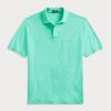 Polos de malla Ralph Lauren personalizados de corte entallado para hombre, color verde Polos de malla Ralph Lauren personalizados de corte entallado para hombre, color verde