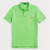 Polos de malla Ralph Lauren personalizados de corte entallado para hombre, color verde Polos de malla Ralph Lauren personalizados de corte entallado para hombre, color verde
