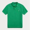 Polos de malla Ralph Lauren personalizados de corte entallado para hombre, color verde Polos de malla Ralph Lauren personalizados de corte entallado para hombre, color verde