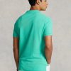 Polos de malla Ralph Lauren personalizados de corte entallado para hombre, color verde Polos de malla Ralph Lauren personalizados de corte entallado para hombre, color verde