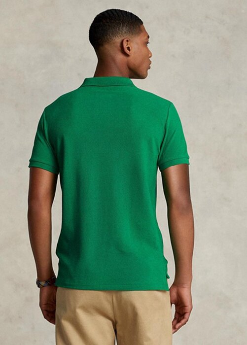 Polos de malla Ralph Lauren personalizados de corte entallado para hombre, color verde