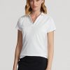 Polos de piqué blancos de Ralph Lauren para mujer con corte entallado